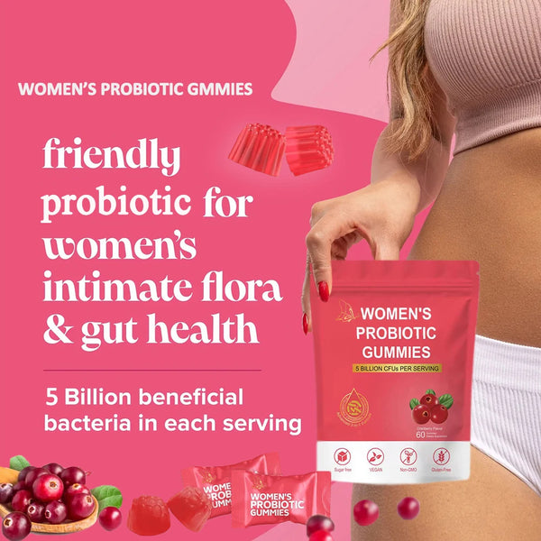 Women Probiotic Gummies - Premium Feminine Balance Gummies - for Women's Health & Wellness - Immune Support - Vegan, Gluten-Free