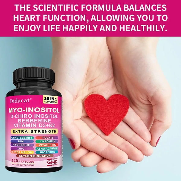 Inositol Capsules - with Berberine, Ceylon Cinnamon, Support Skin and Hair Health, Overall Health, Women's Health Supplement