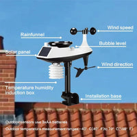 Smart Home Weather Station with APP Control Timer Calendar Temperature Humidity Monitor Wind Speed and Rainfall UV Sensor Device
