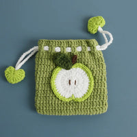 Kawaii Fruit Crochet Coin Wallet Cute Mini Handwoven Bag Earphones Storage