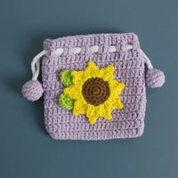 Kawaii Fruit Crochet Coin Wallet Cute Mini Handwoven Bag Earphones Storage
