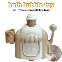 Kids Bubble Foam Machine - Car Bath Toys with Powerful Suction, Toddler Ice Cream Maker for Sensory Play Delicate Supplies