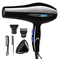 Dryer 2200W With Diffuser Black Dryer 2200W Powerful Hair Dryer With Dryer Attachments Styling Nozzles Pointed Tail Comb Flat