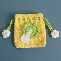 Kawaii Fruit Crochet Coin Wallet Cute Mini Handwoven Bag Earphones Storage