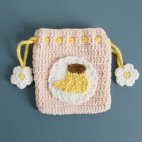 Kawaii Fruit Crochet Coin Wallet Cute Mini Handwoven Bag Earphones Storage