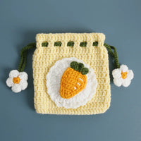 Kawaii Fruit Crochet Coin Wallet Cute Mini Handwoven Bag Earphones Storage