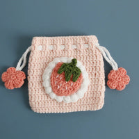 Kawaii Fruit Crochet Coin Wallet Cute Mini Handwoven Bag Earphones Storage